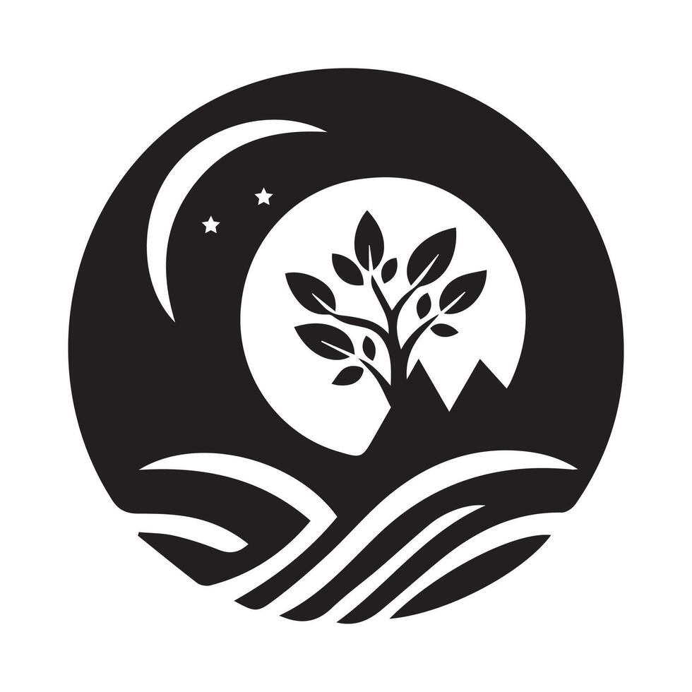 Elegant tree nature Silhouette Logo vector
