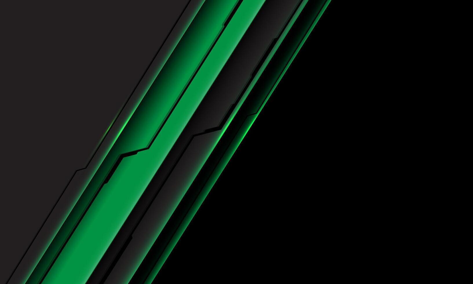 Abstract green black metallic circuit technology futuristic style slash dynamic geometric with blank space design modern creative background vector