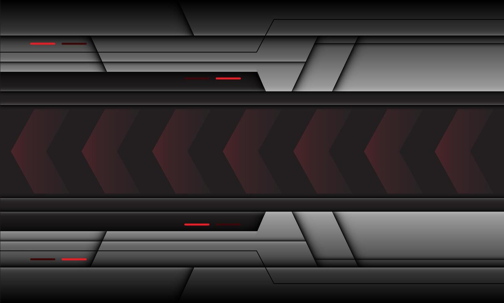 Abstract silver black shadow red light arrows direction technology futuristic style geometric on dark grey background design modern vector