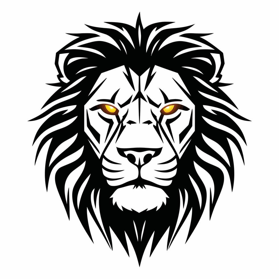 lion head icon illustration with white background vector