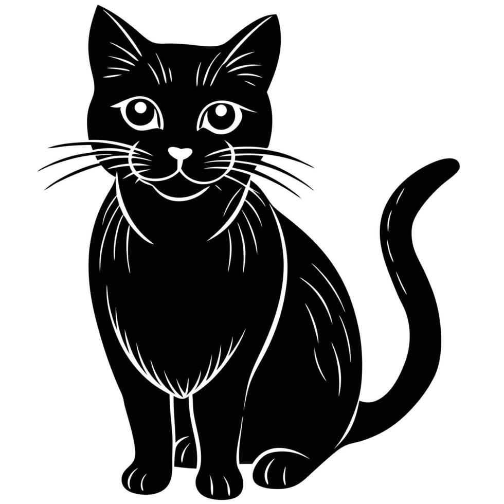Black Cat Outlines for Designers vector