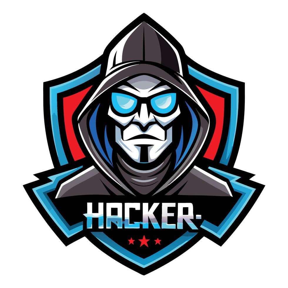 un imagen de un hacker con lentes y un capucha vector