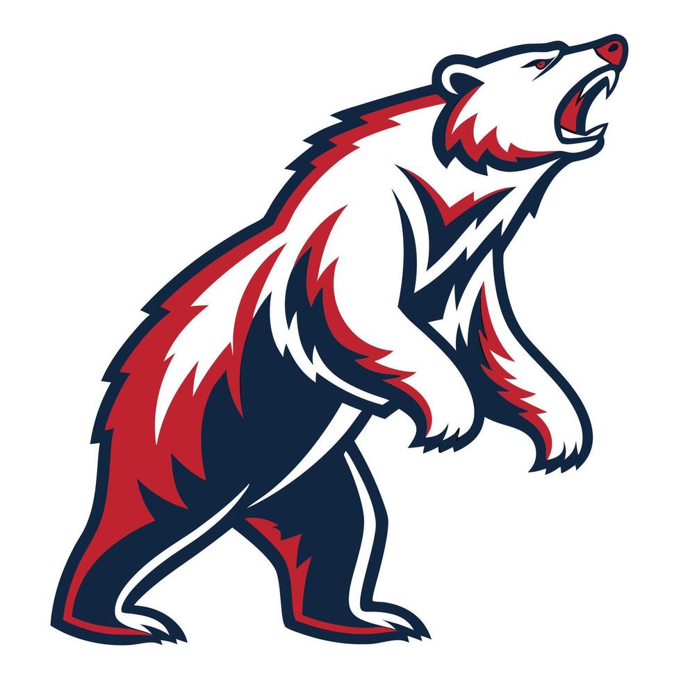 designs a bear mascot with its mouth open vector