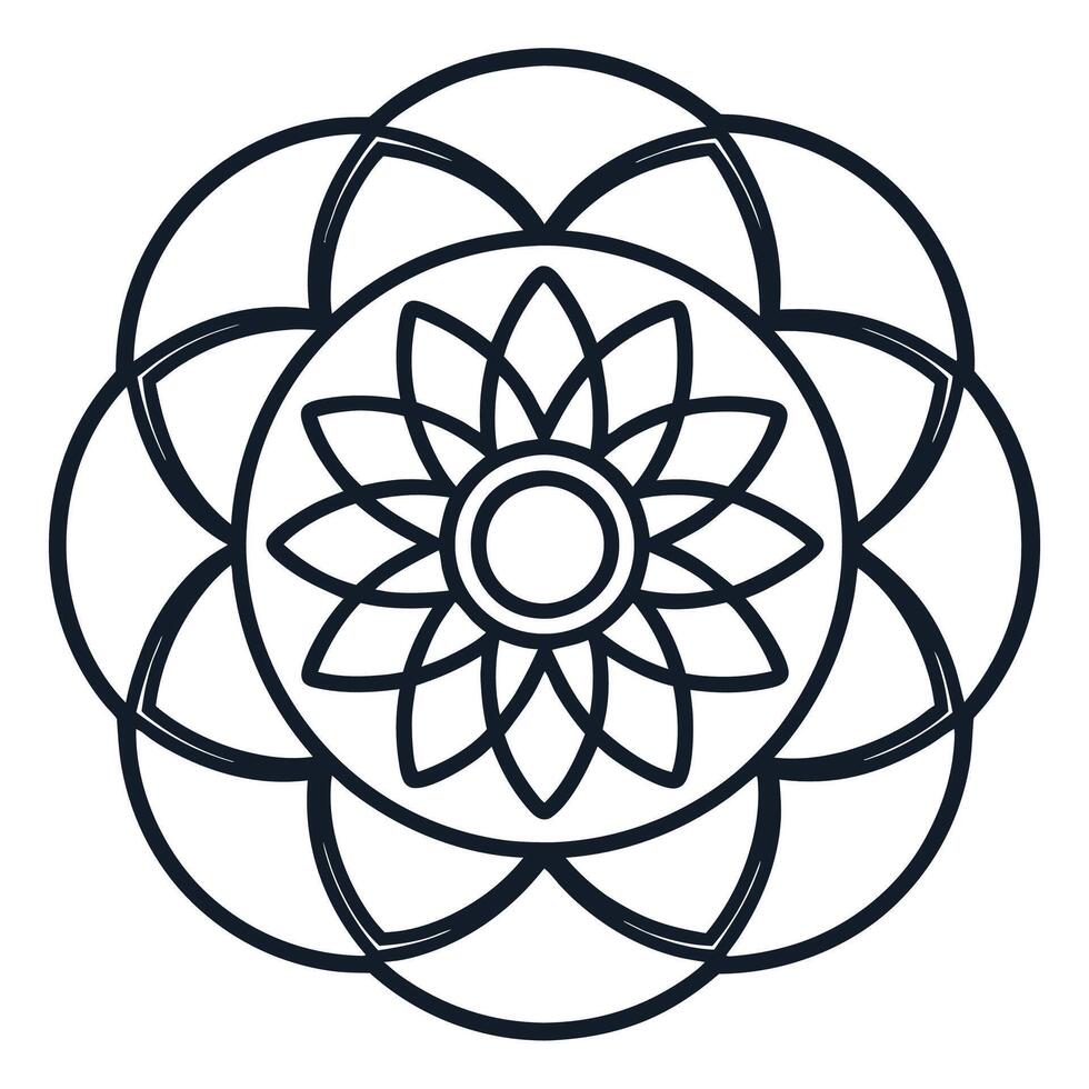 a flower in a circle design vector