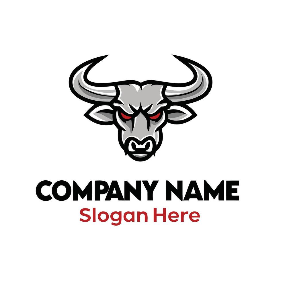 bull head logo design vector