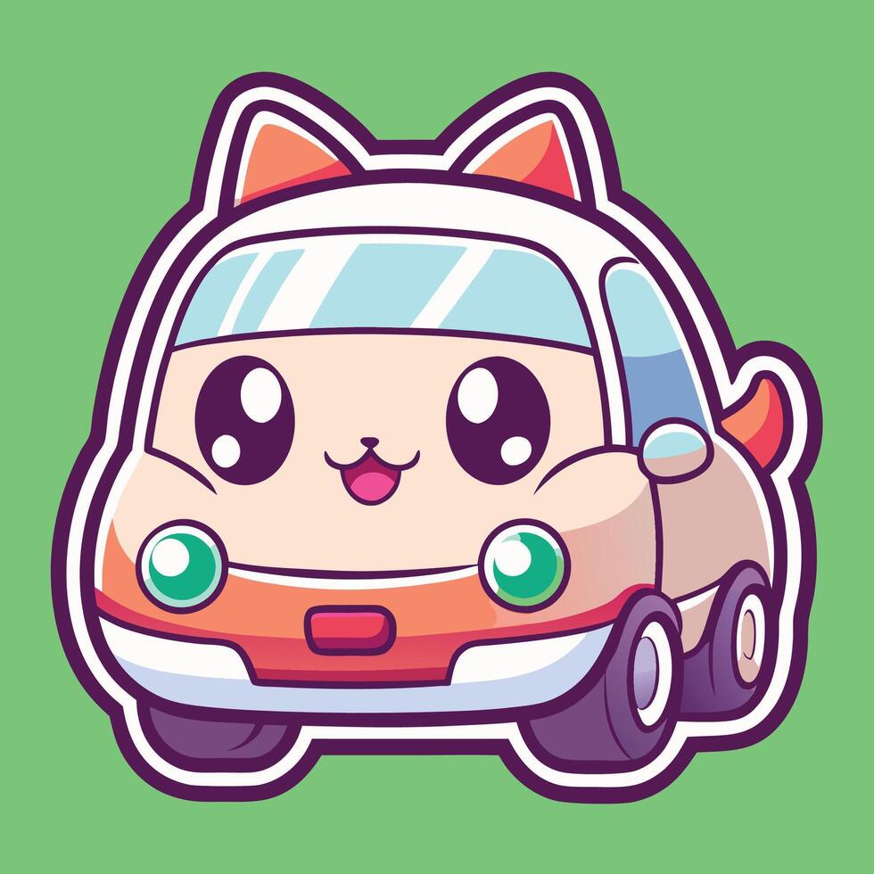 designs a cartoon cat driving a car vector