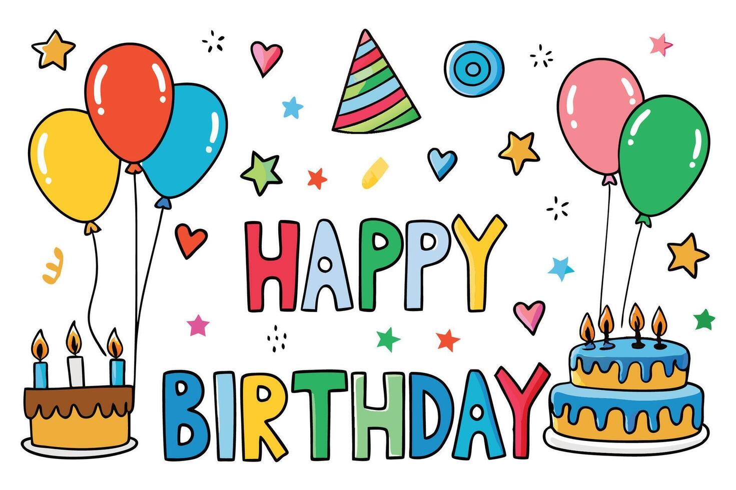 happy birthday clipart , vector