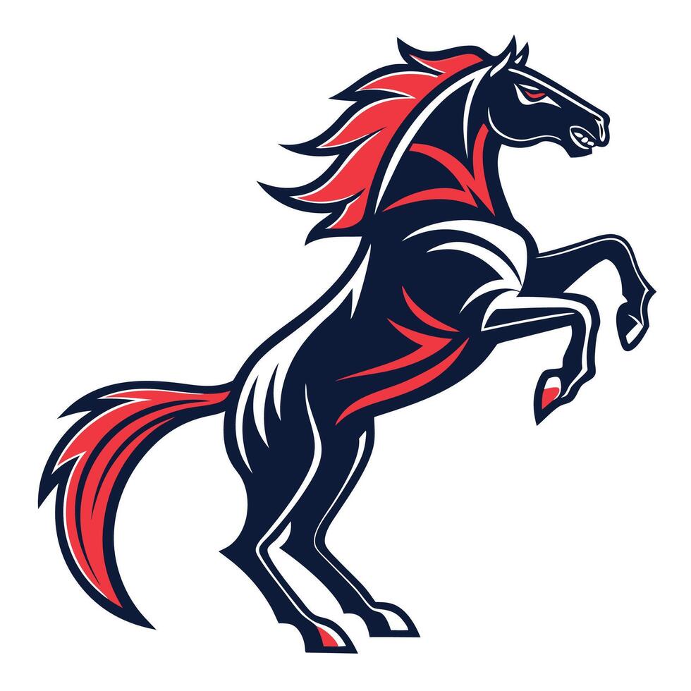 a horse with red and black mane vector