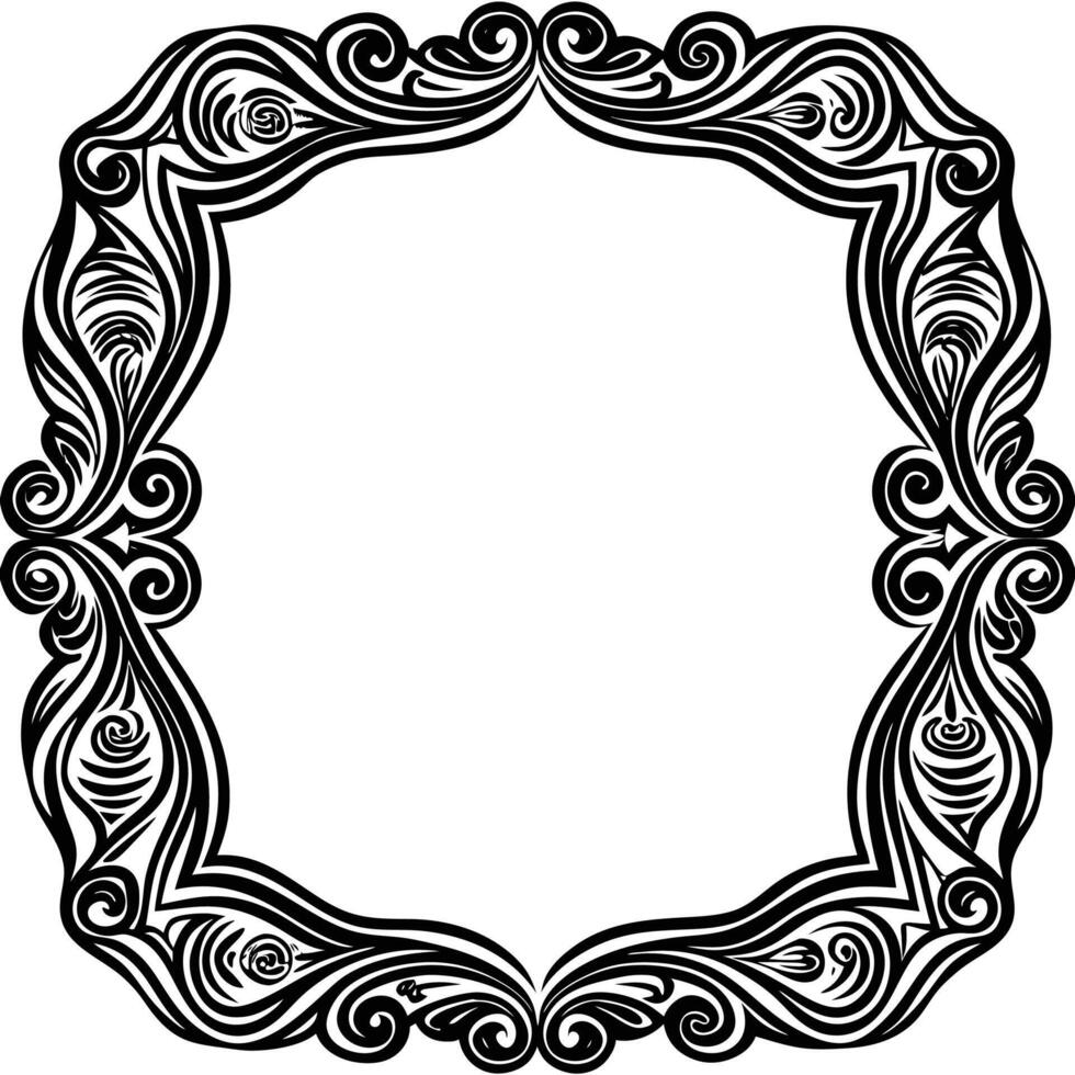 designs a black and white ornate frame with vector