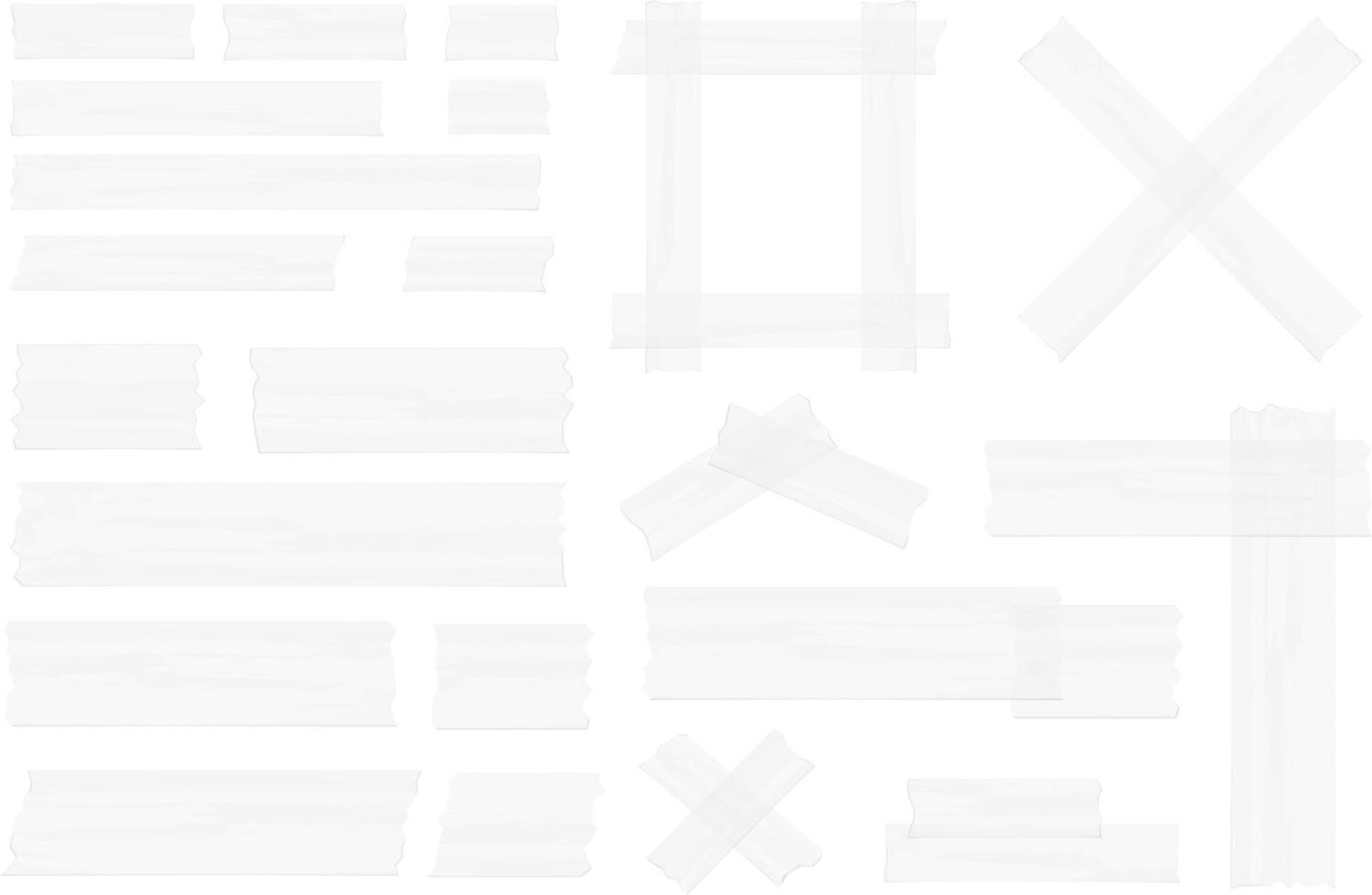 Pieces of white transparent adhesive tape vector