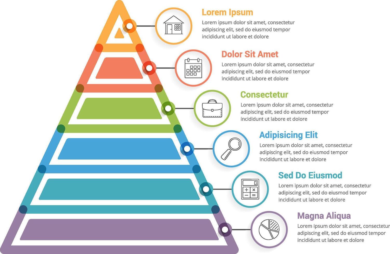 Pyramid infographic template vector