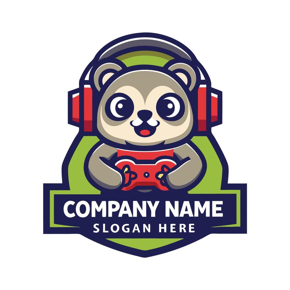 a cute little raccoon playing games vector