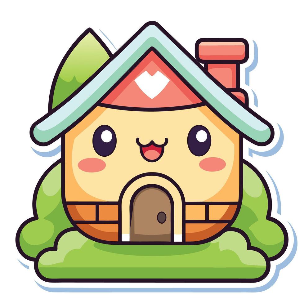 designs a cute house with a heart on the roof vector