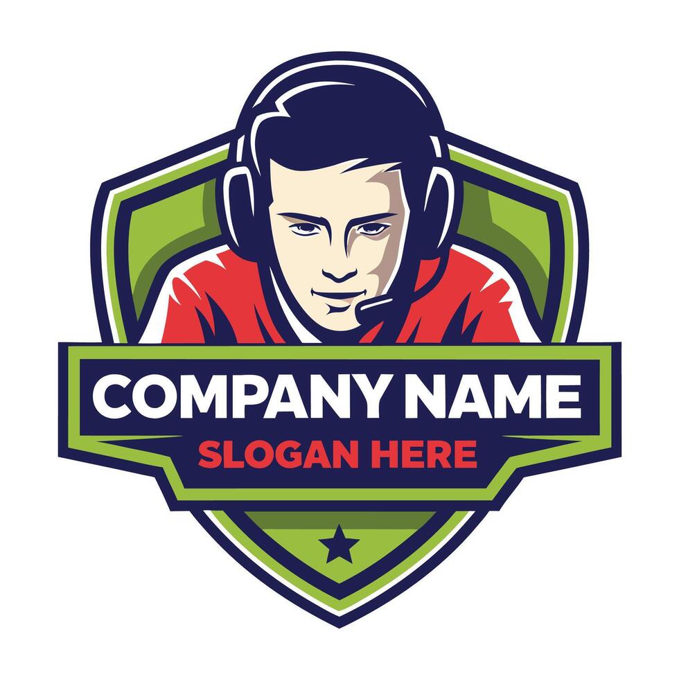 a logo for a gaming company vector