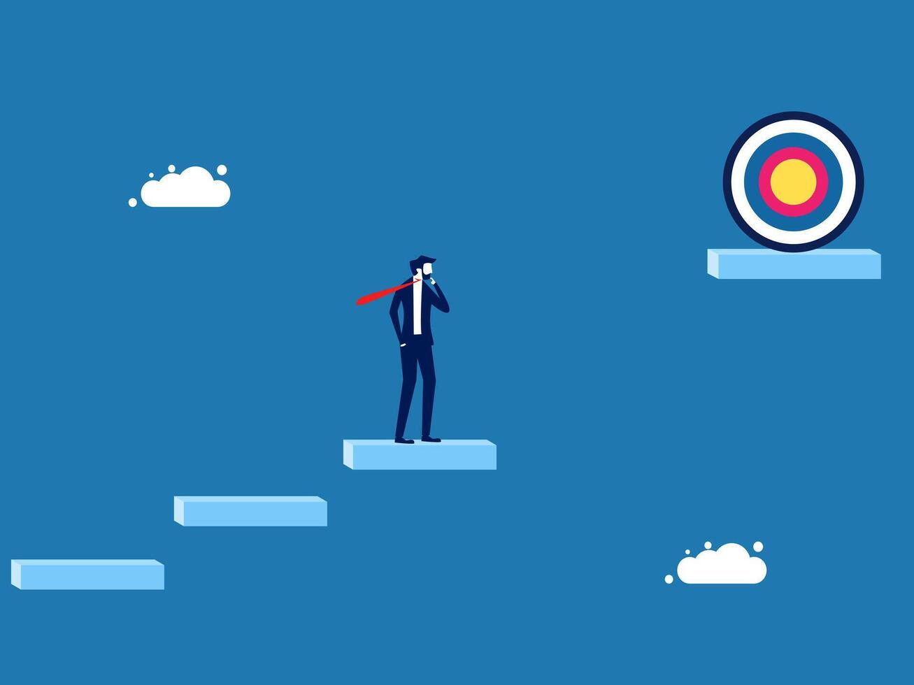 Think of a solution. The businessman did not reach the goal vector