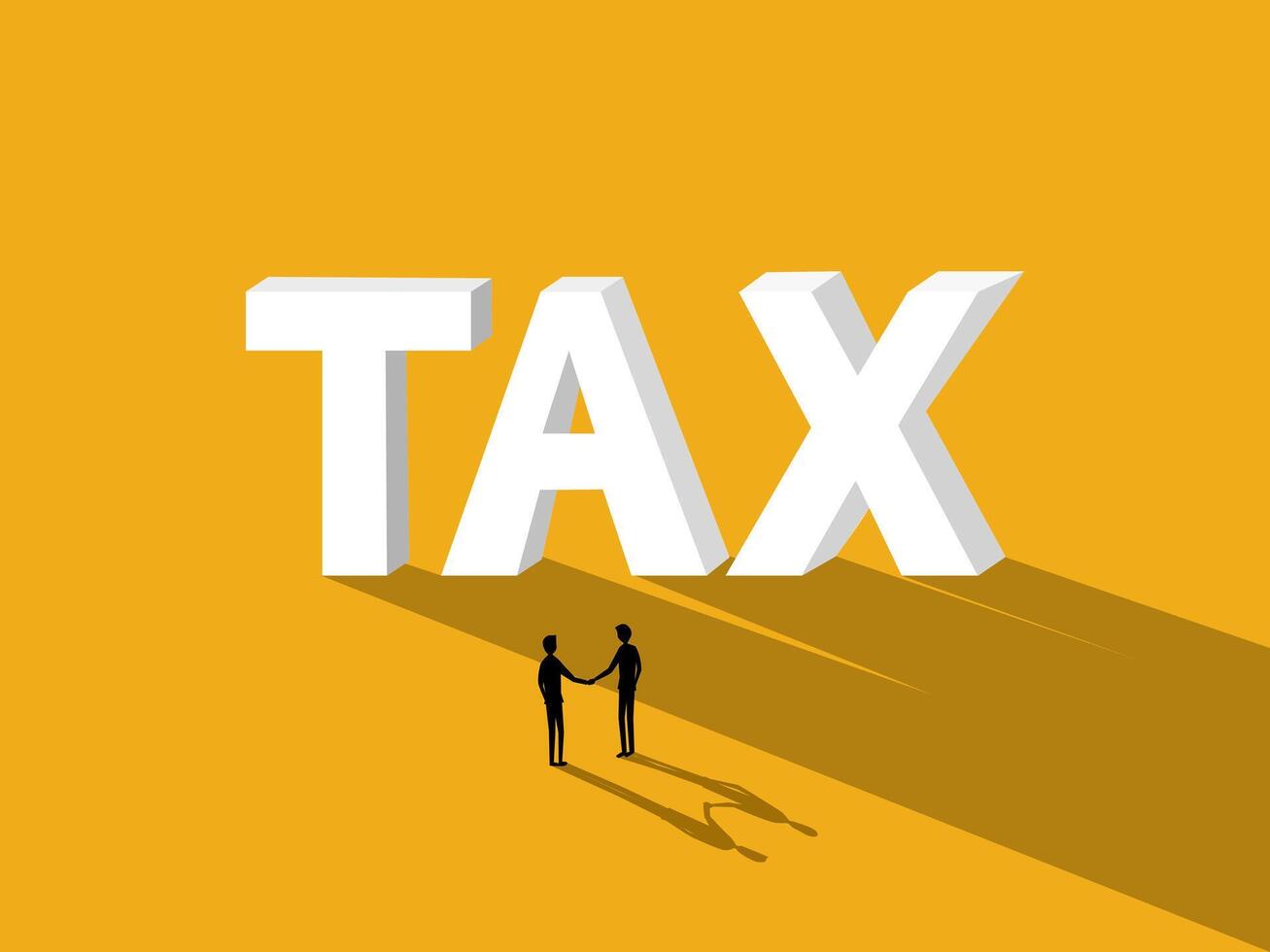 Two businessmen shake hands and agree on taxes, funds and investments vector