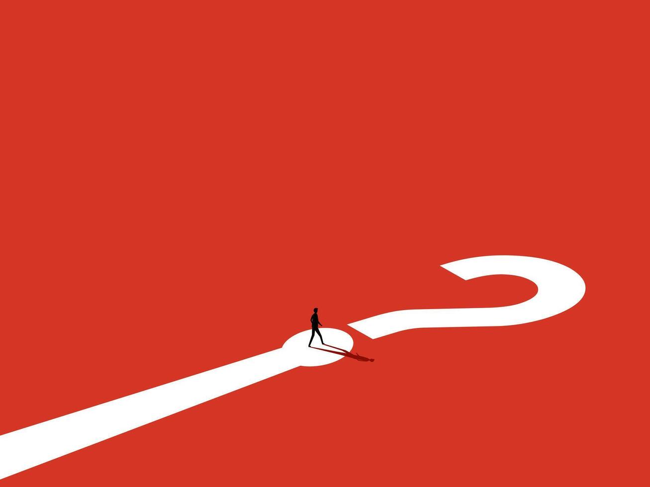 Challenge concept. Businessman with question mark vector