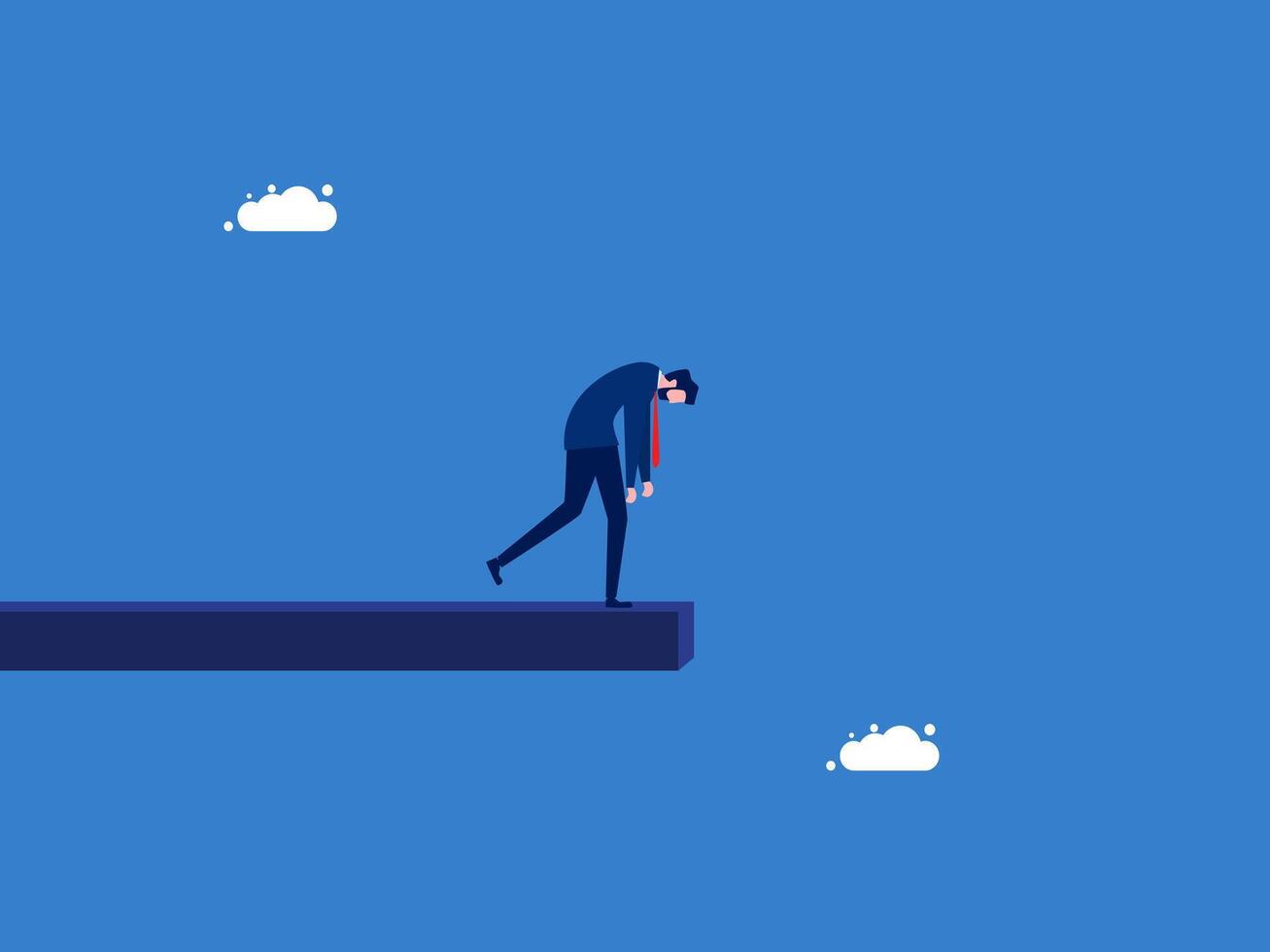 Desperate, Sad. Depressed man on the Board vector