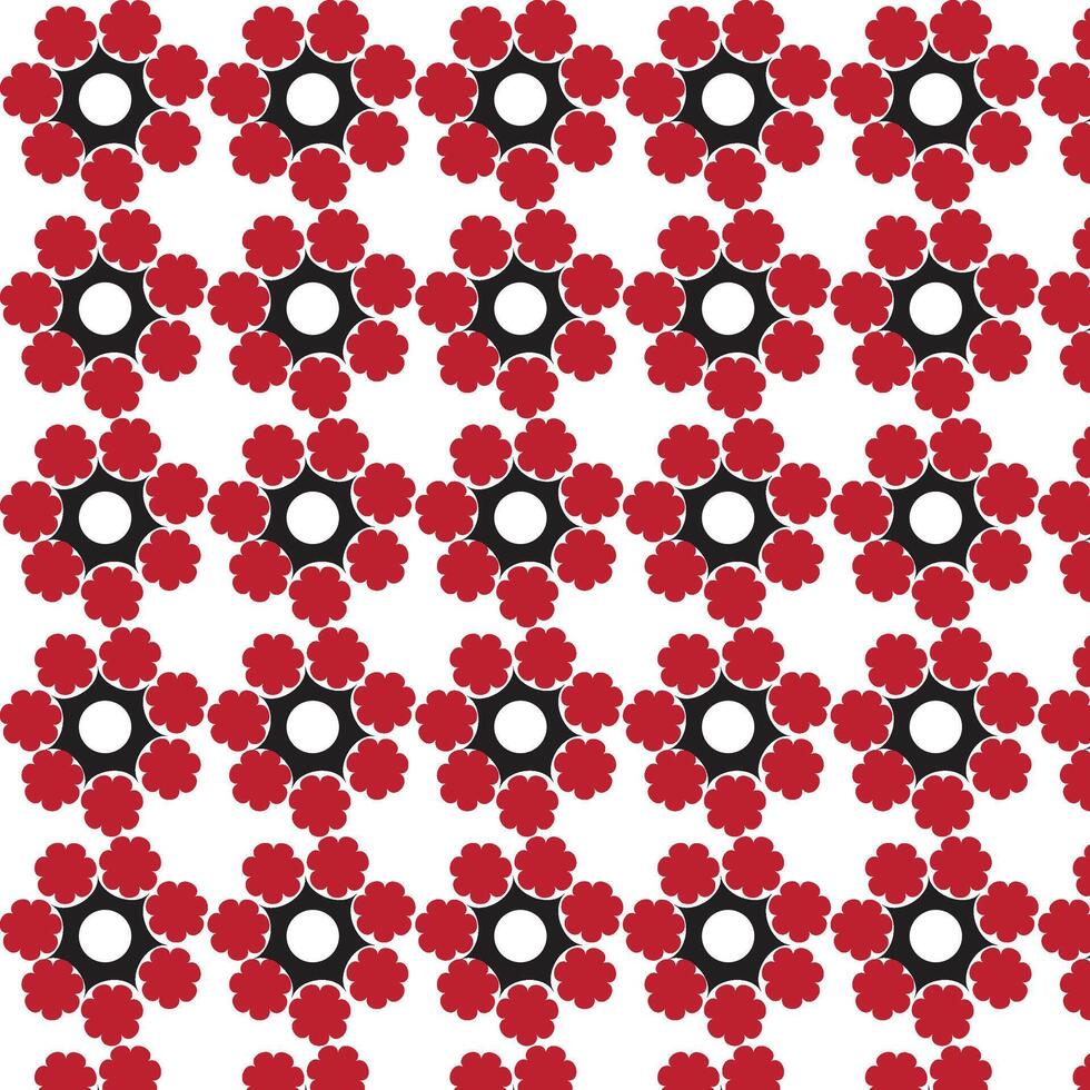 Red and Black Floral Pattern Design for Backgrounds and Textiles vector