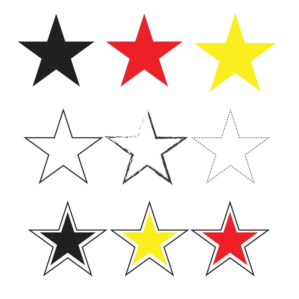 Colorful Star Icons High Quality Design in Various Styles vector