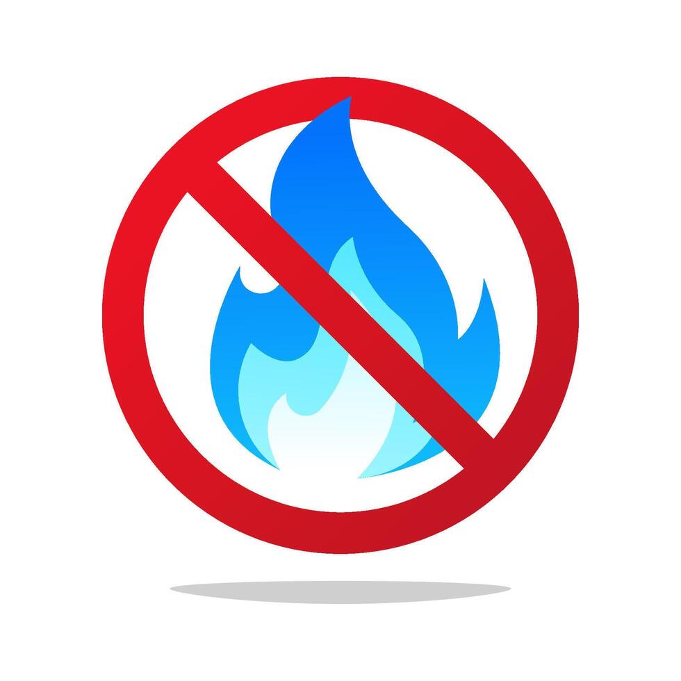 No fire sign, No open flame sign. vector