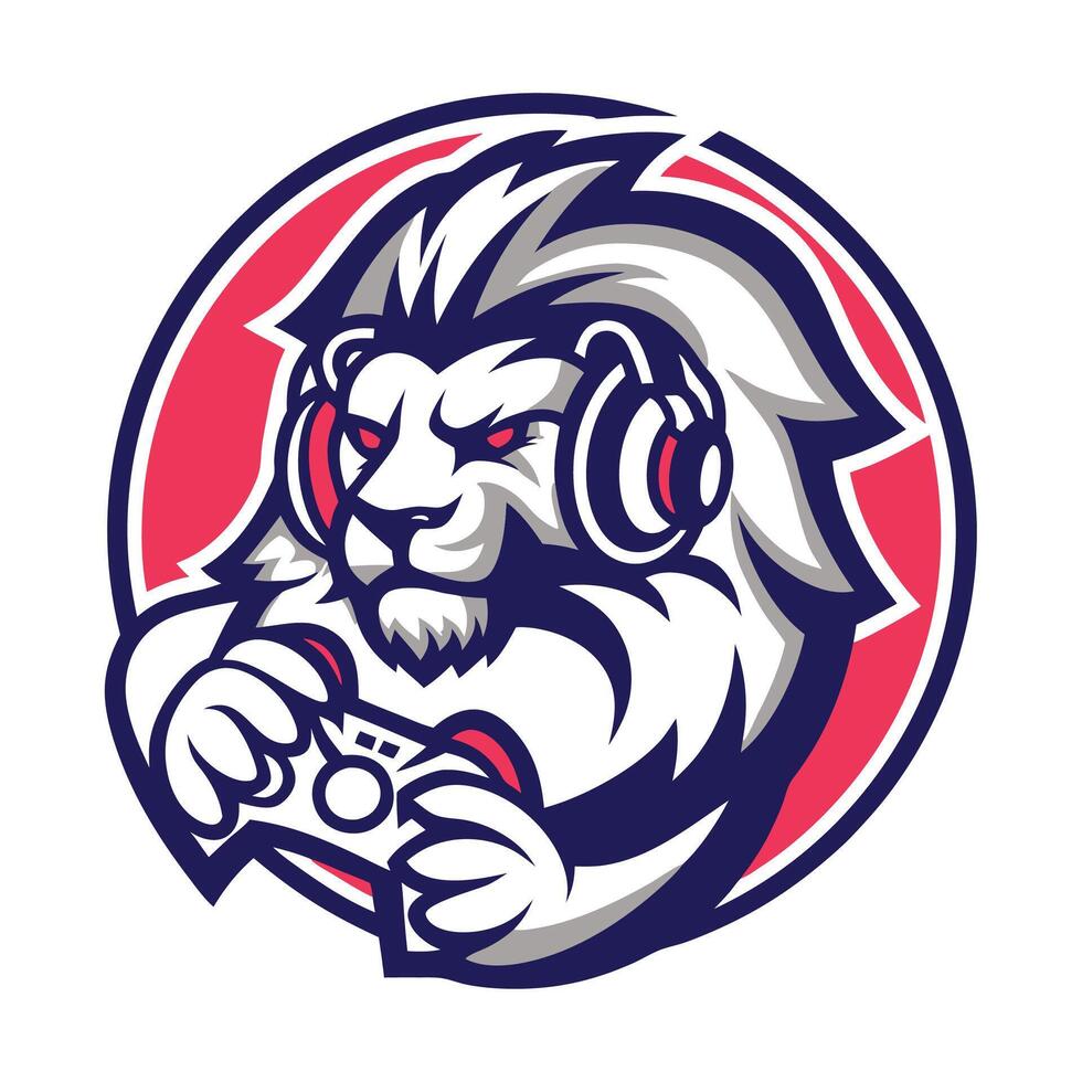 lion gamer mascot mascot vector