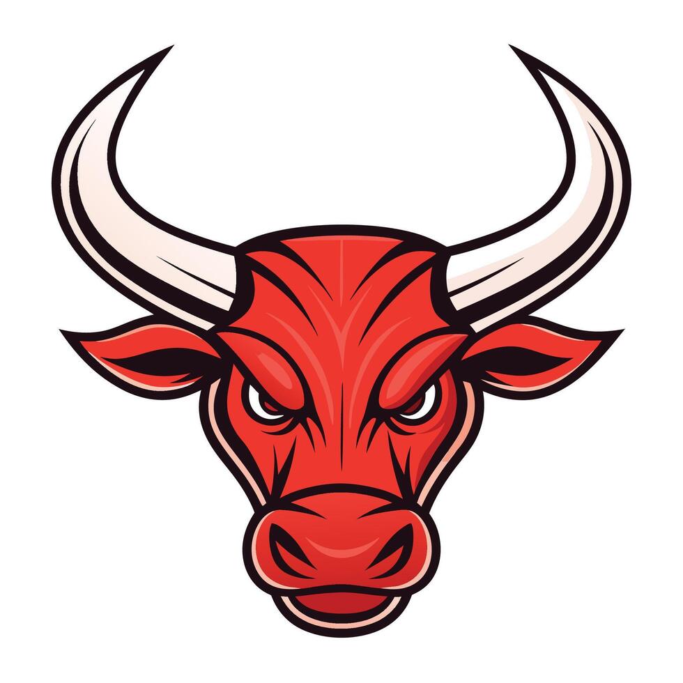 bull head mascot illustration vector