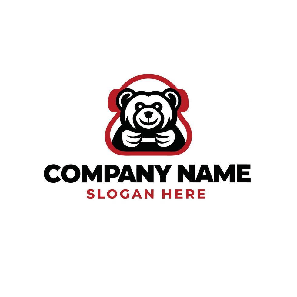 a bear logo design vector