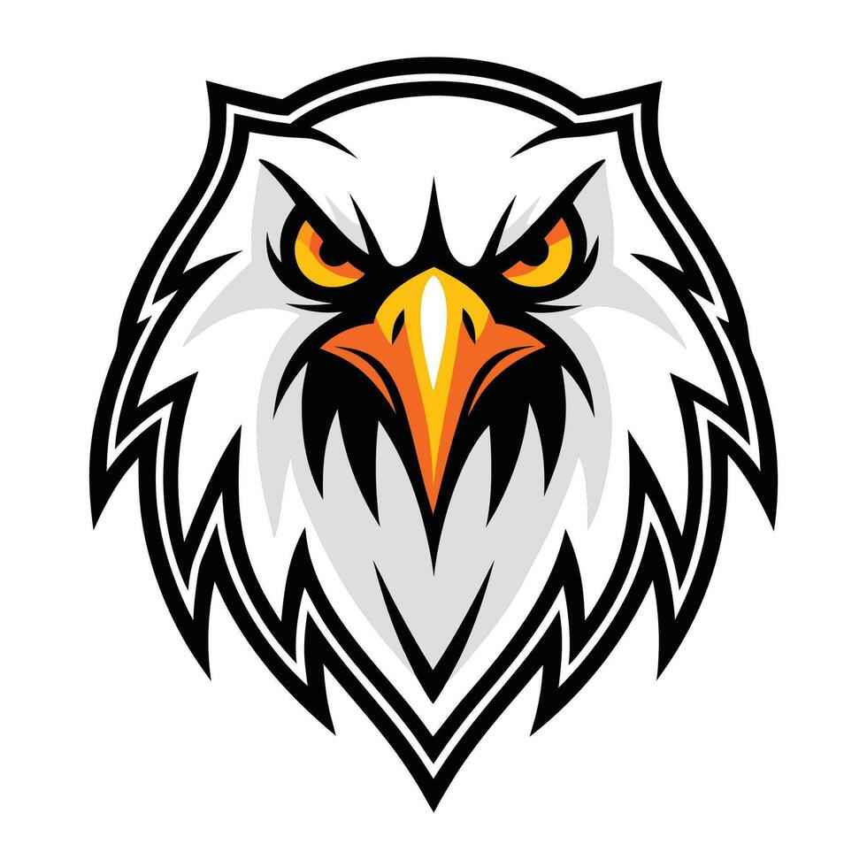 an eagle head with an angry look on its face vector