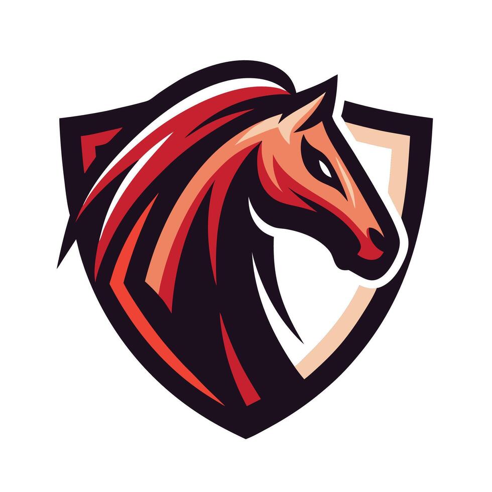 a horse head on a shield vector