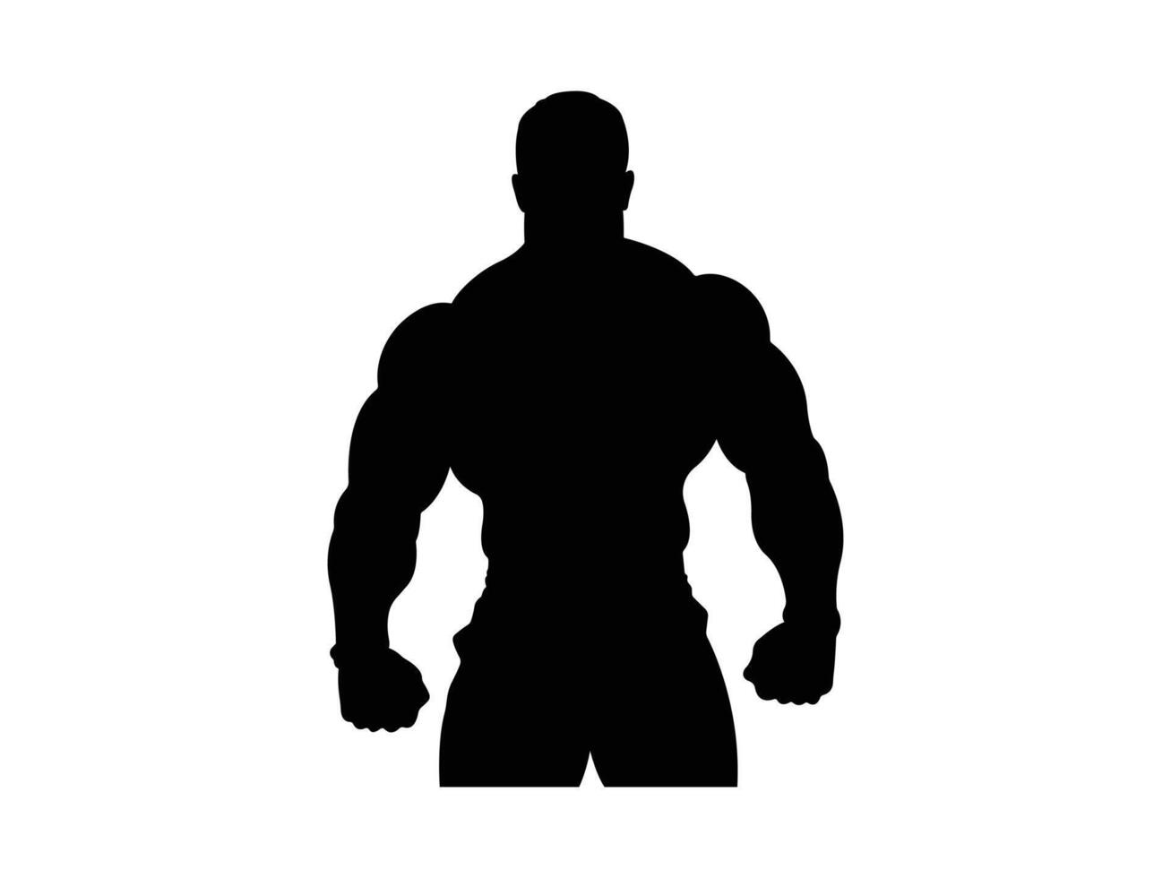 Powerful Silhouette of a Muscular Man vector