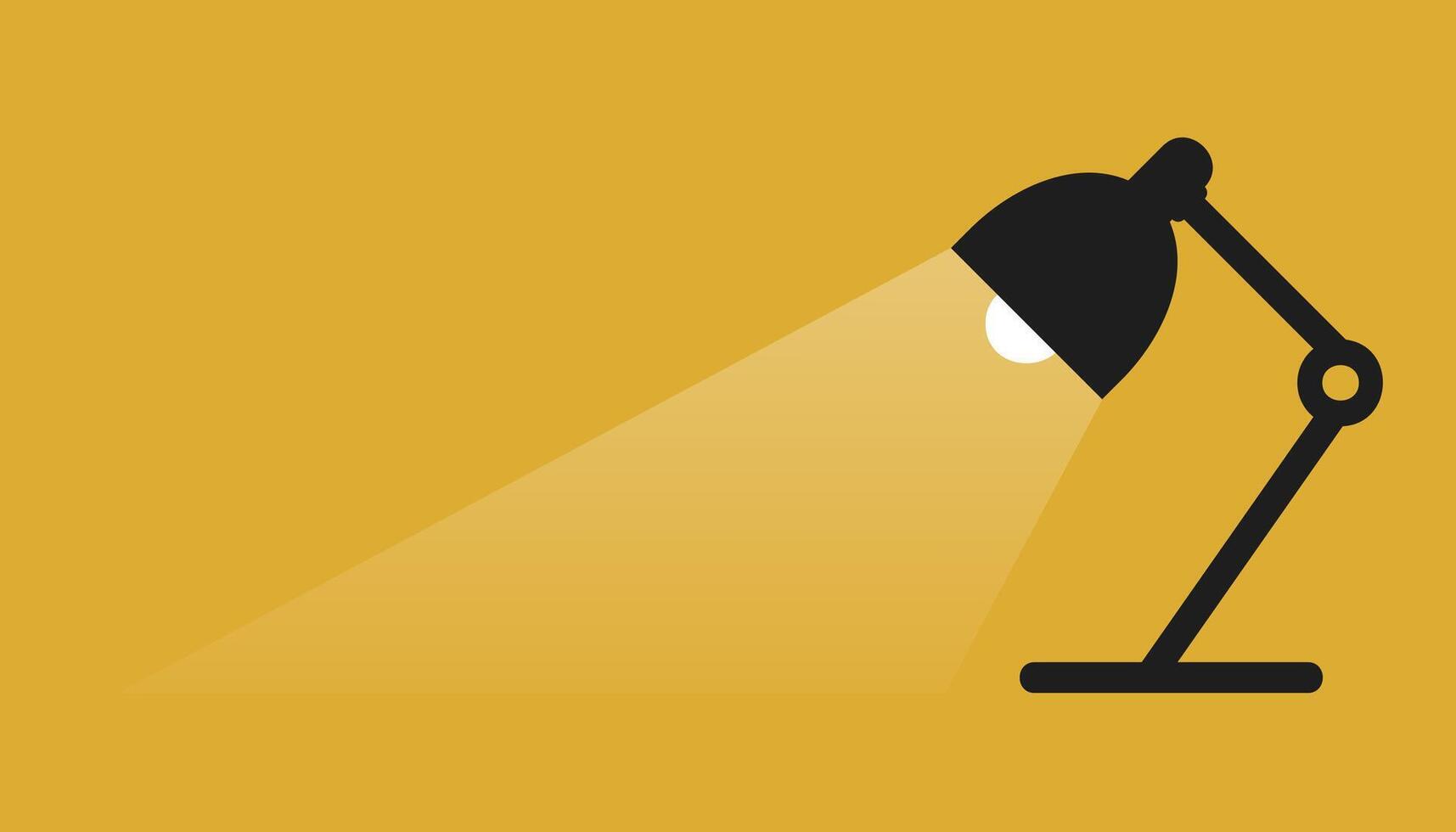 Silhouette of desk lamp. Place text here.eps vector