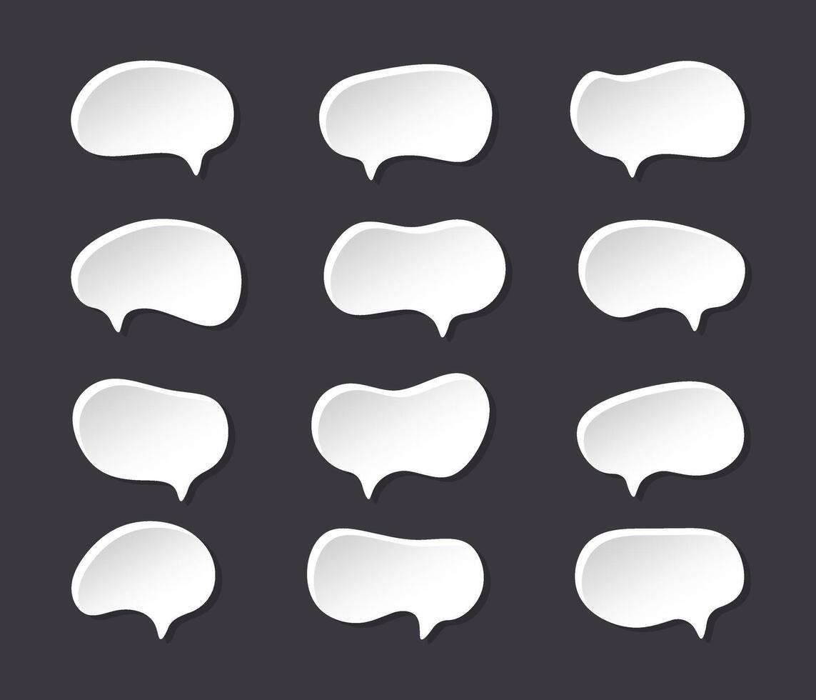 Speech bubble icons set comic dialog clouds vector