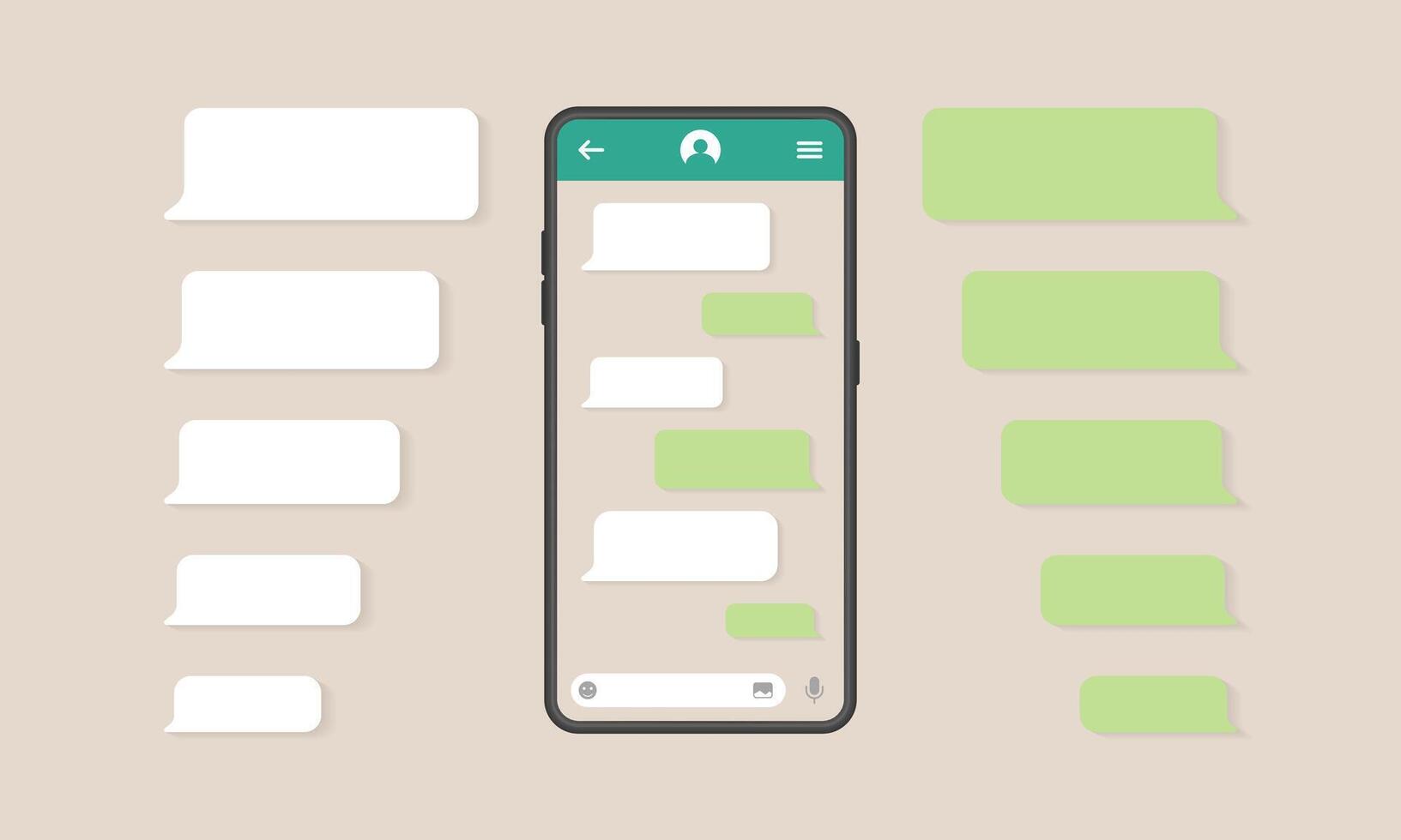 Smart Phone with messenger chat screen vector