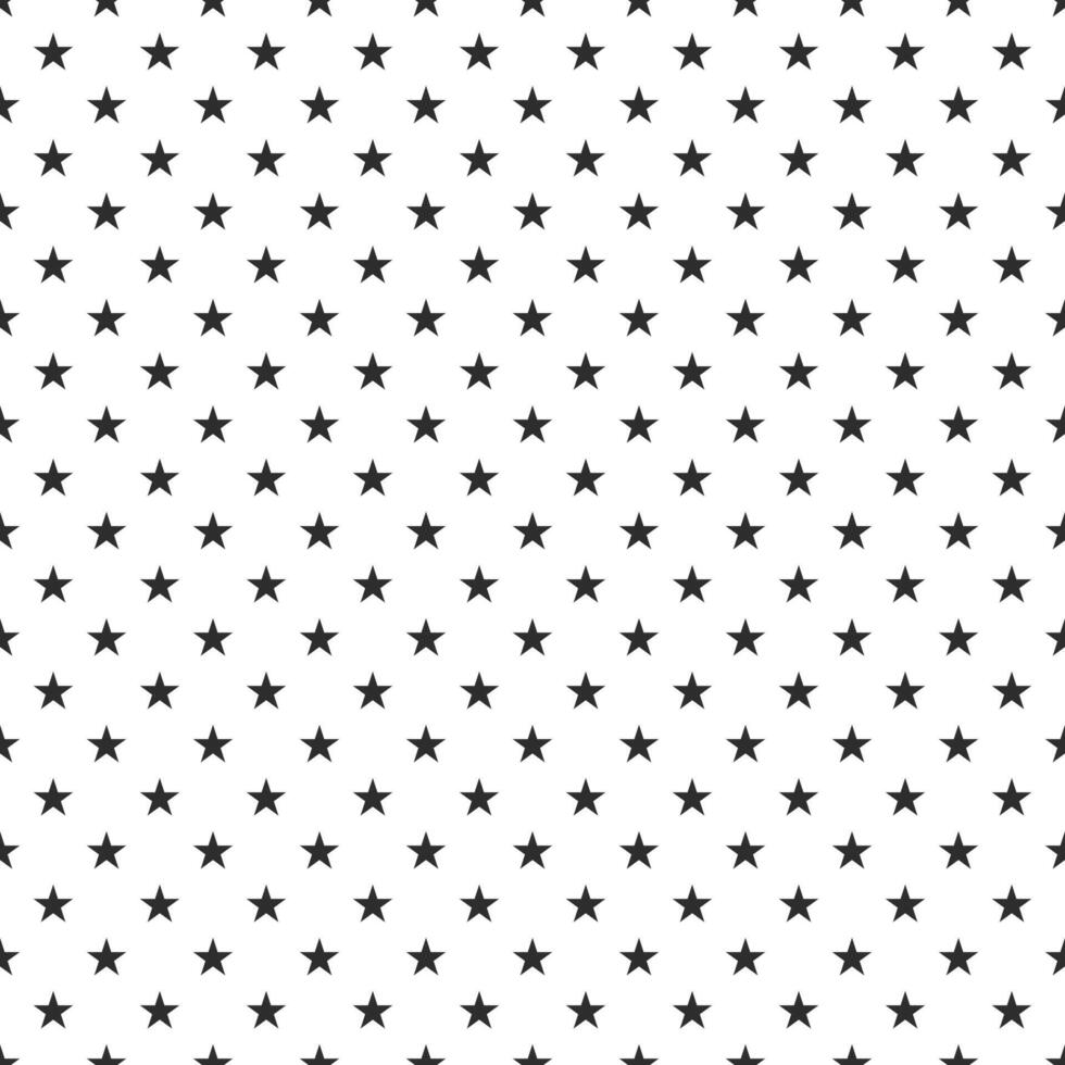 Black stars on white background pattern vector
