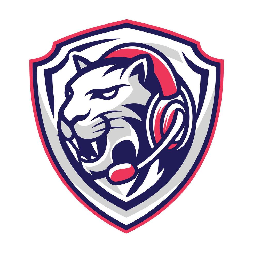 a mascot head with headphones on it vector