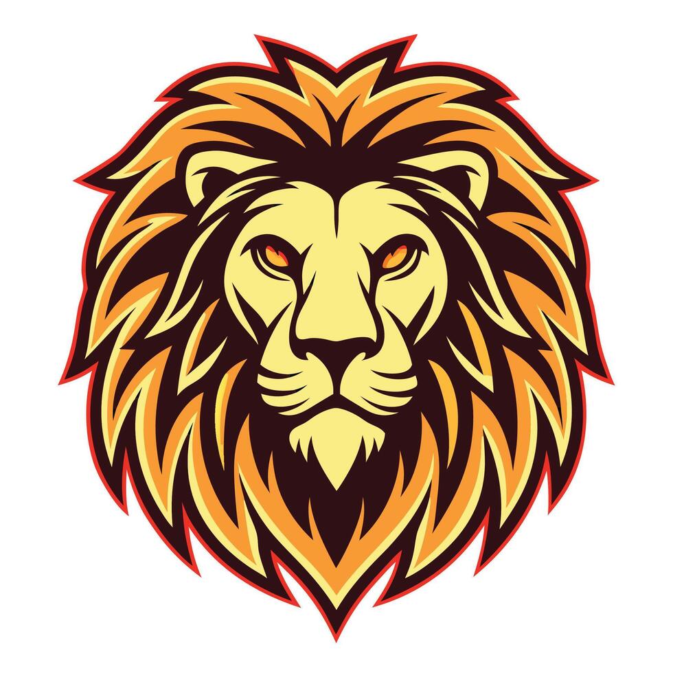 lion head logo, mascot, vector