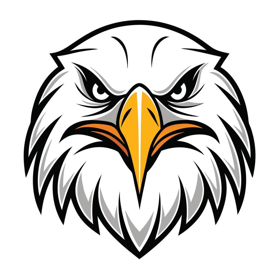 an eagle head with a large beak and a yellow beak vector