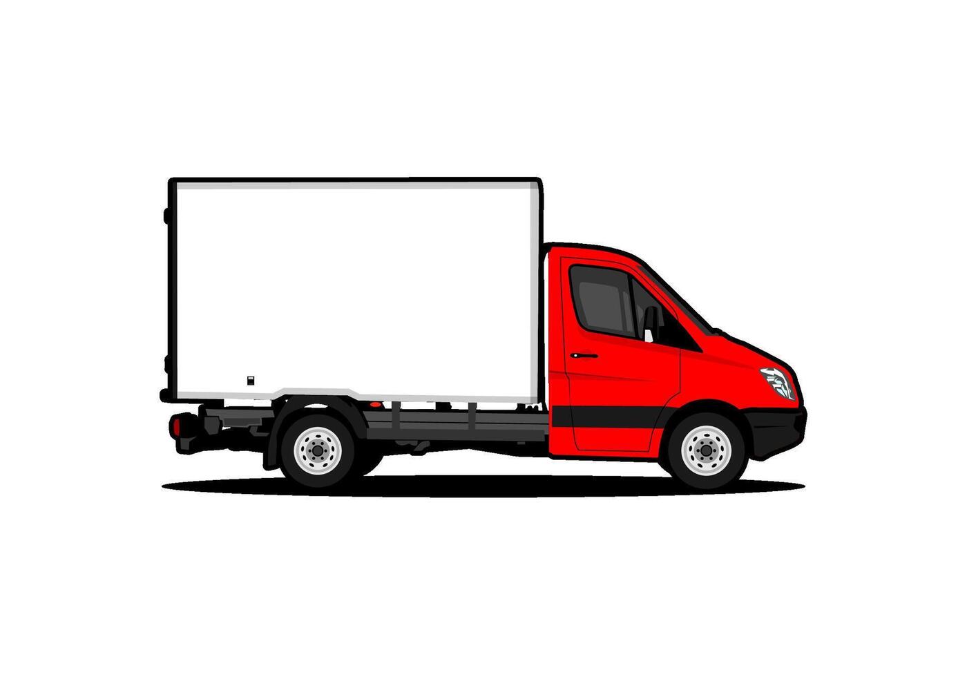 truck box shipping side view vector