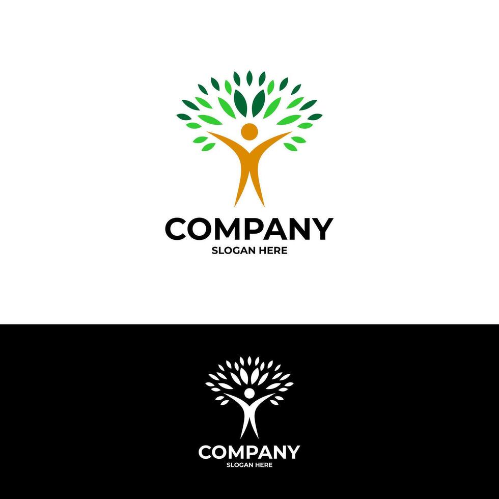 people tree logo design vector