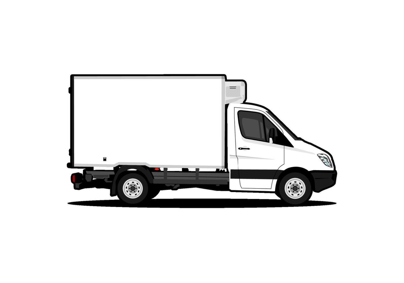 refrigerated truck side view vector