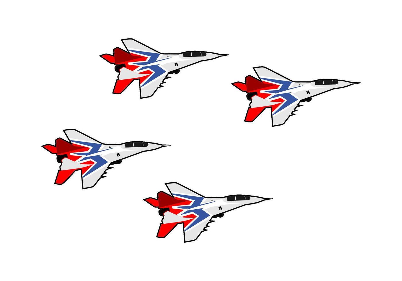 aerobatic team jet fighter aircraft air show vector