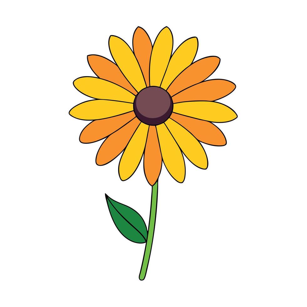 Artistic Rudbeckia Flower Design for Greeting Cards and Posters vector
