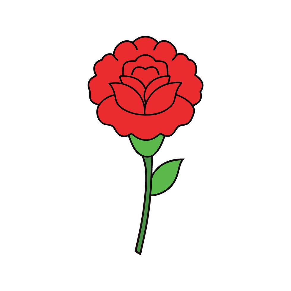 Minimalist Carnation Flower Design for Elegant Branding vector