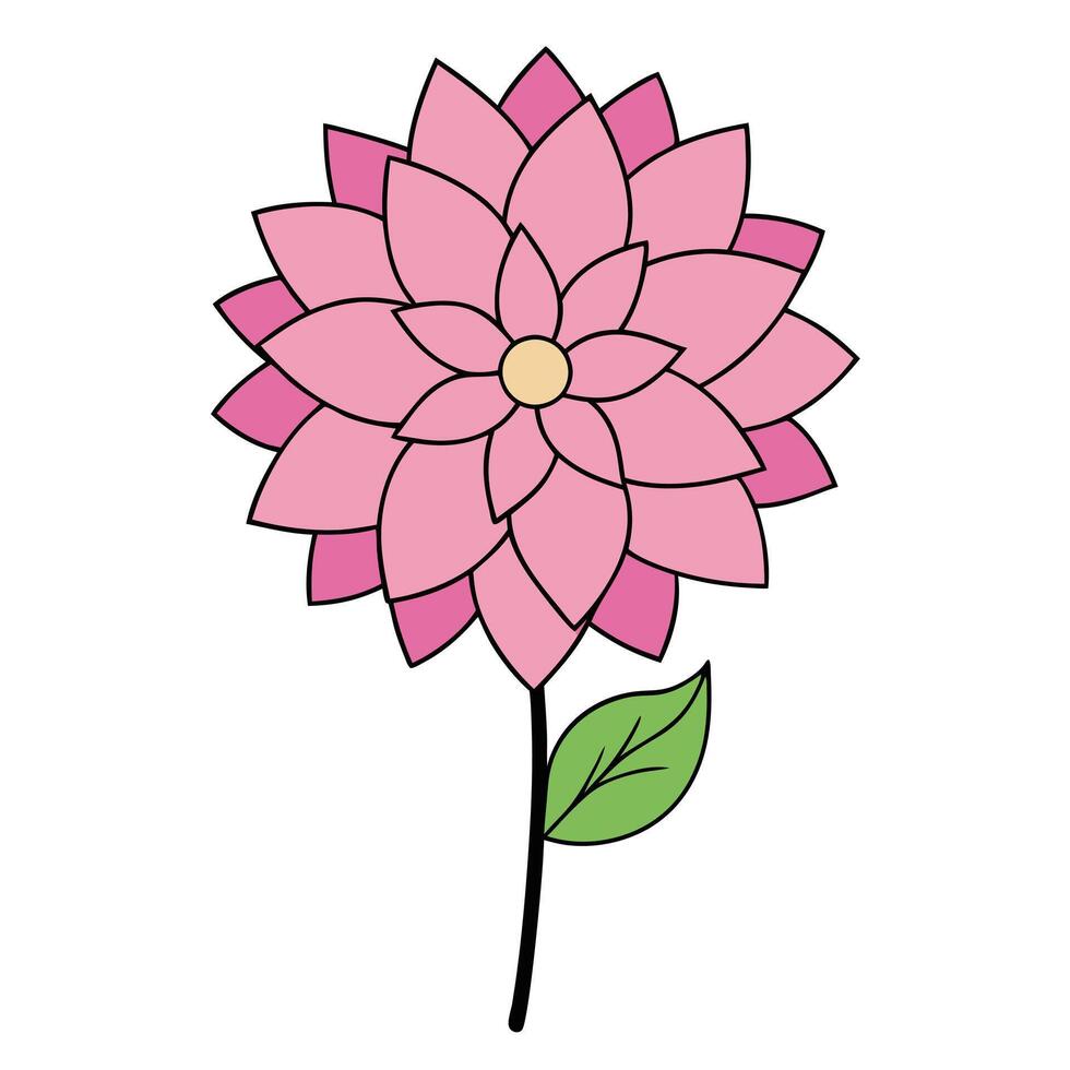 Vibrant Dahlia Flower Design for Branding and Decor vector