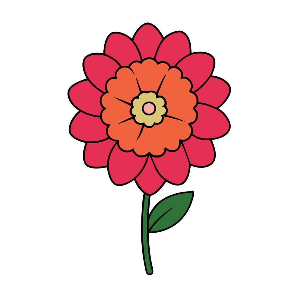 Vibrant Zinnia Flower Design for Creative Projects vector