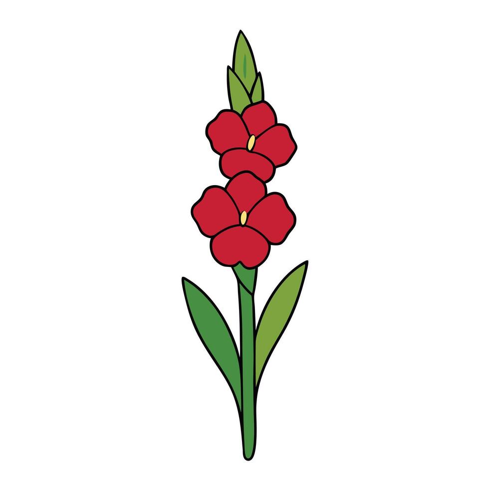 Artistic Gladiolus Flower Design for Greeting Cards and Posters vector