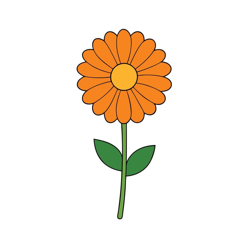 Artistic Calendula Flower Design for Greeting Cards vector