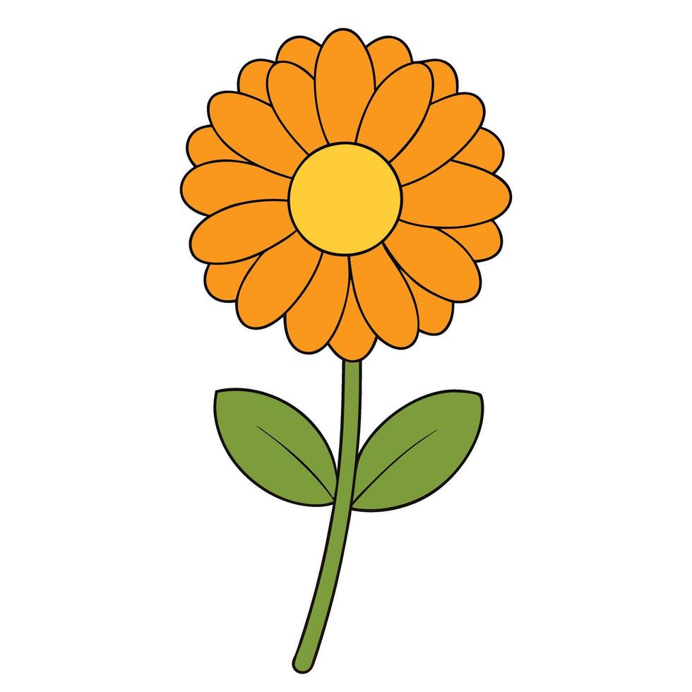 Unique Calendula Flower Design for Digital and Print Artwork vector