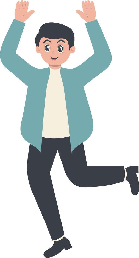 Happiness Man Jumping vector
